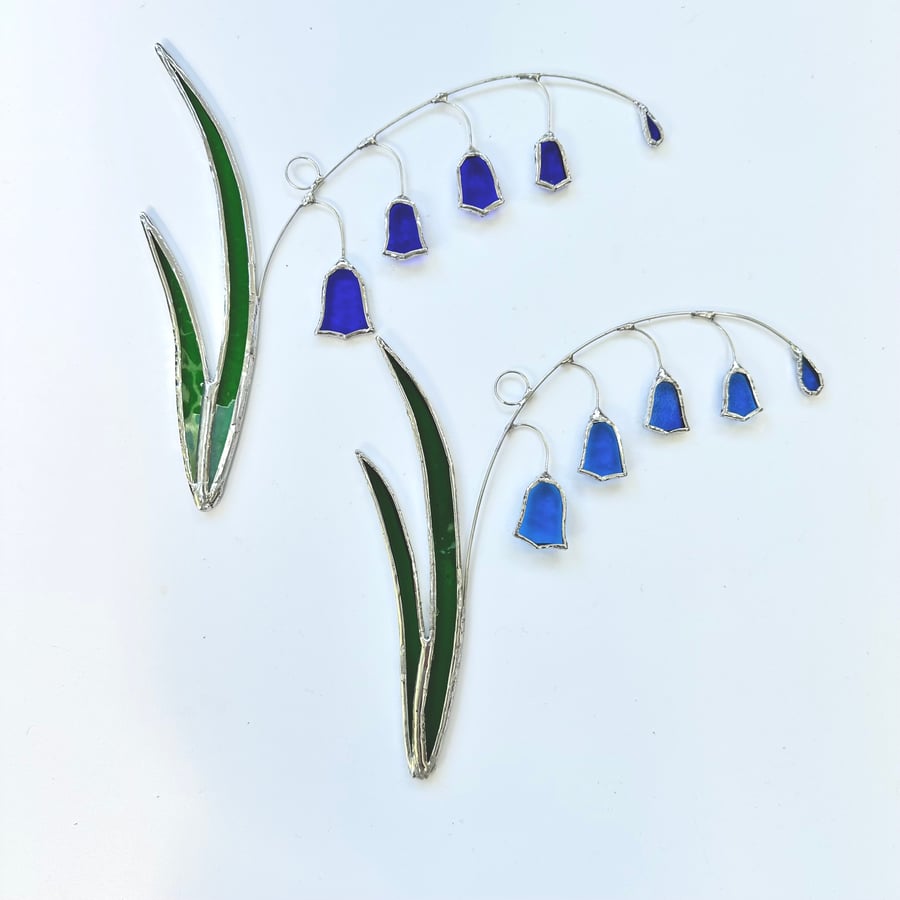 Stained Glass Bluebell Suncatcher to order - Handmade Hanging Decoration