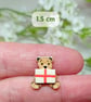 Tiny England Flag Bear Pin, Handmade Tiny Wooden St George's Teddy Badge - Image 4