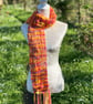 Tequila Sunrise Hand Woven Art Yarn Scarf - Image 4