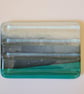 Small turquoise, grey and cream fused glass soap dish - Image 2