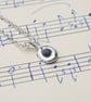 Handmade Organic Silver and Sapphire Necklace, Molten Silver Necklace  - Image 4