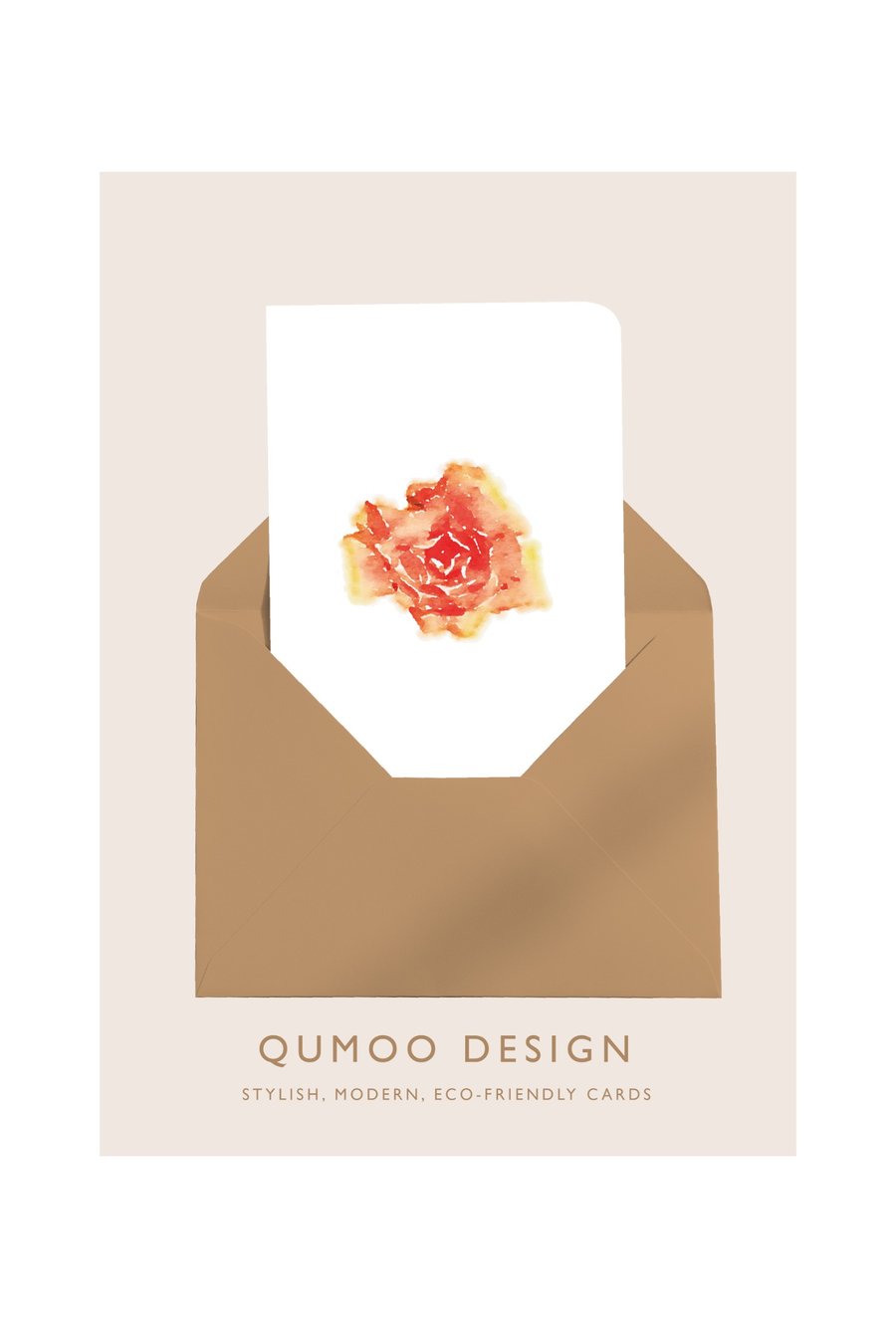 Peachy rose flowers Greetings Card Wedding (QM 332)