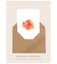 Peachy rose flowers Greetings Card Wedding (QM 332)