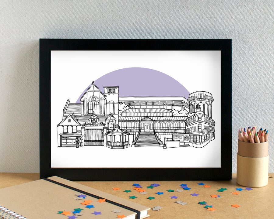 Anfield Neighbourhood Liverpool Skyline Art Print