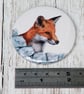 Red fox pocket mirror - 58mm (2.25 inches) round - Image 3
