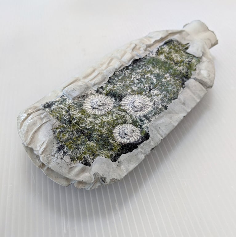 Message in a Bottle - sculpture from recycled materials (standard green)