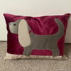 Appliquéd Dog cushion