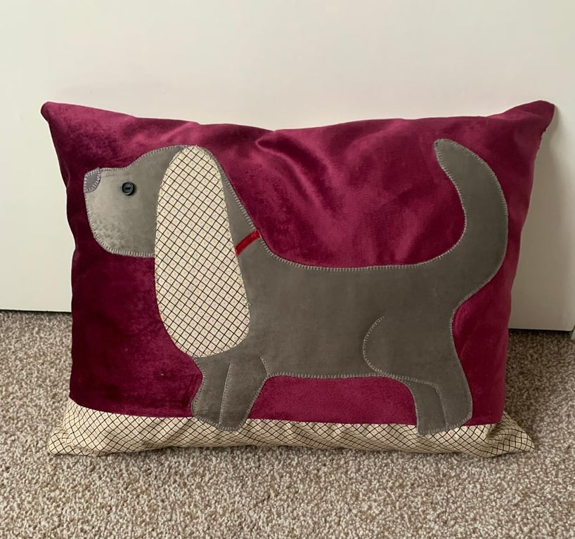 Appliquéd Dog cushion