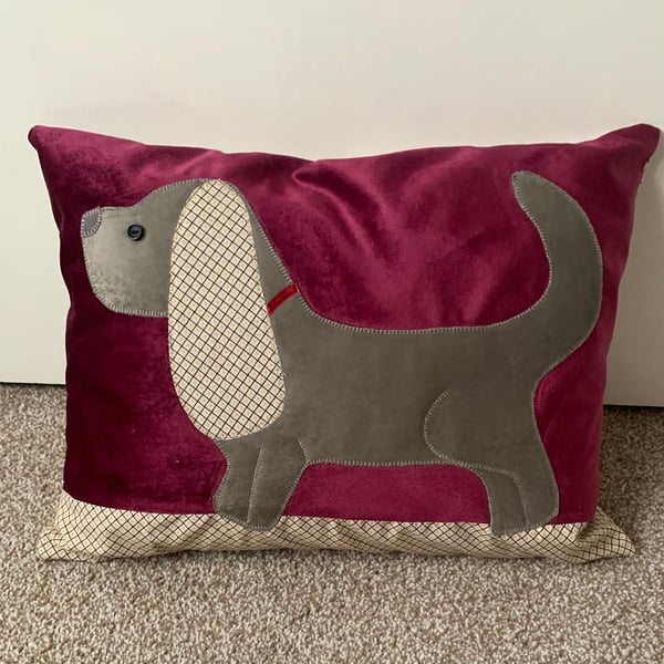 Appliquéd Dog cushion