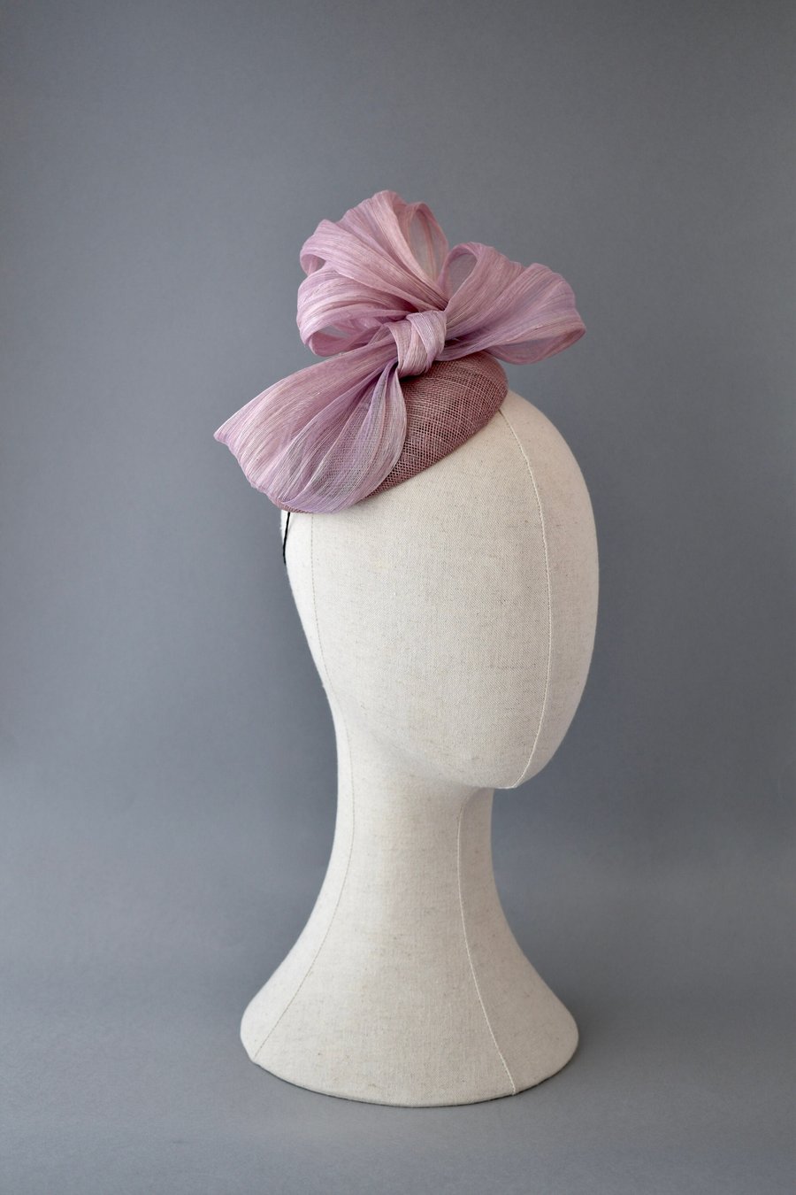 Dusky Pink Occasion Hat with Abaca Swirl