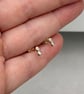 Handmade 9ct yellow gold tiny double nugget diamond stud earrings - Image 5
