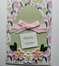 Easter Egg Pale Pink Quilled Flowers Card Size 6" x 4" Happy Easter - Image 5