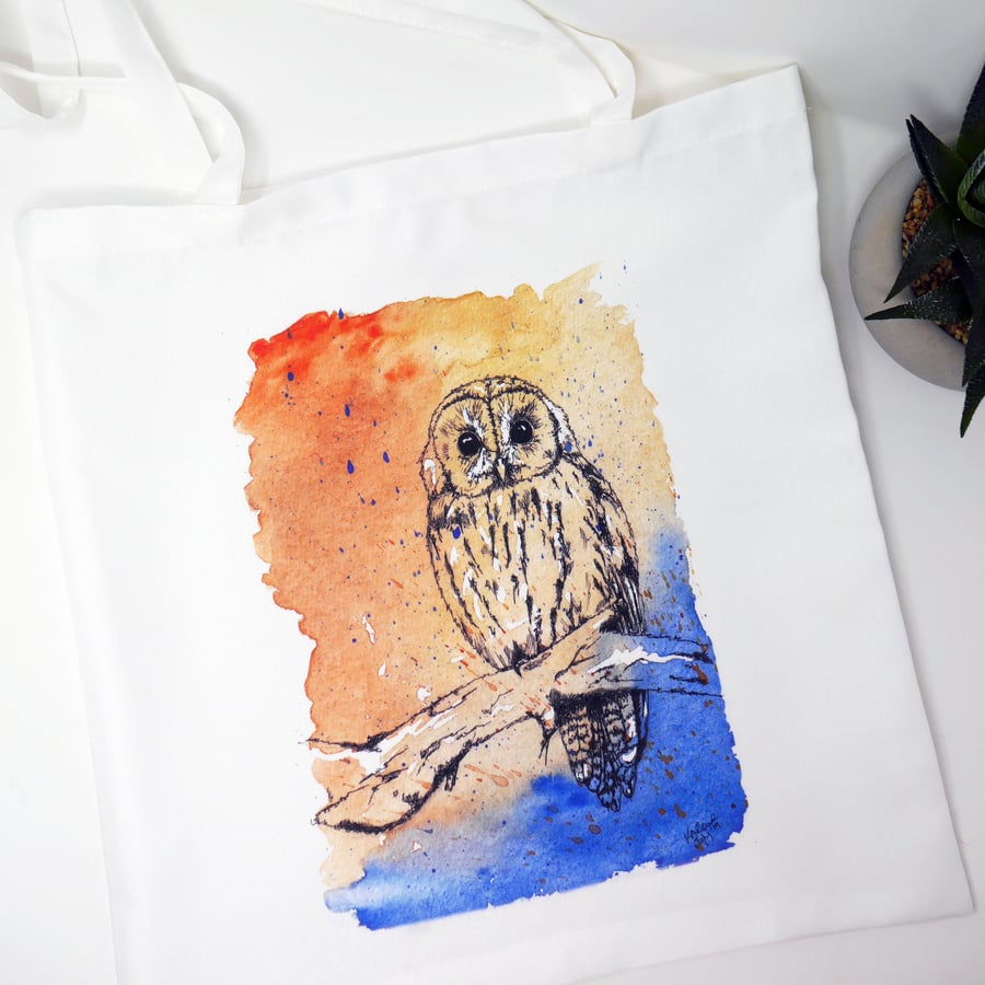 Tawny Owl, Owl, Owl Lovers, Bird, Raptor, Owl Bag, Re-Usable Bag, Ornithology, 