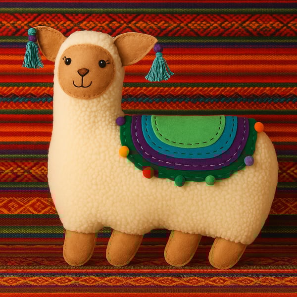 Handmade and unique Llama cushion