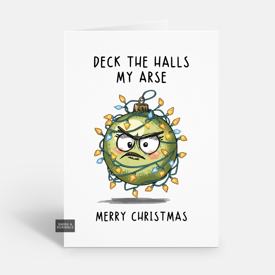Unique Funny Christmas Card For Him Or Her - Cheeky Rude Xmas Greeting 