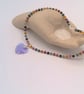 Tourmaline Cubes & Silver Spacers Necklace with Lilac Crystal Pendant & Earrings - Image 9