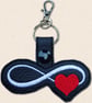 Infinity Love Keyring - Embroidered Heart Bag Charm - Image 3