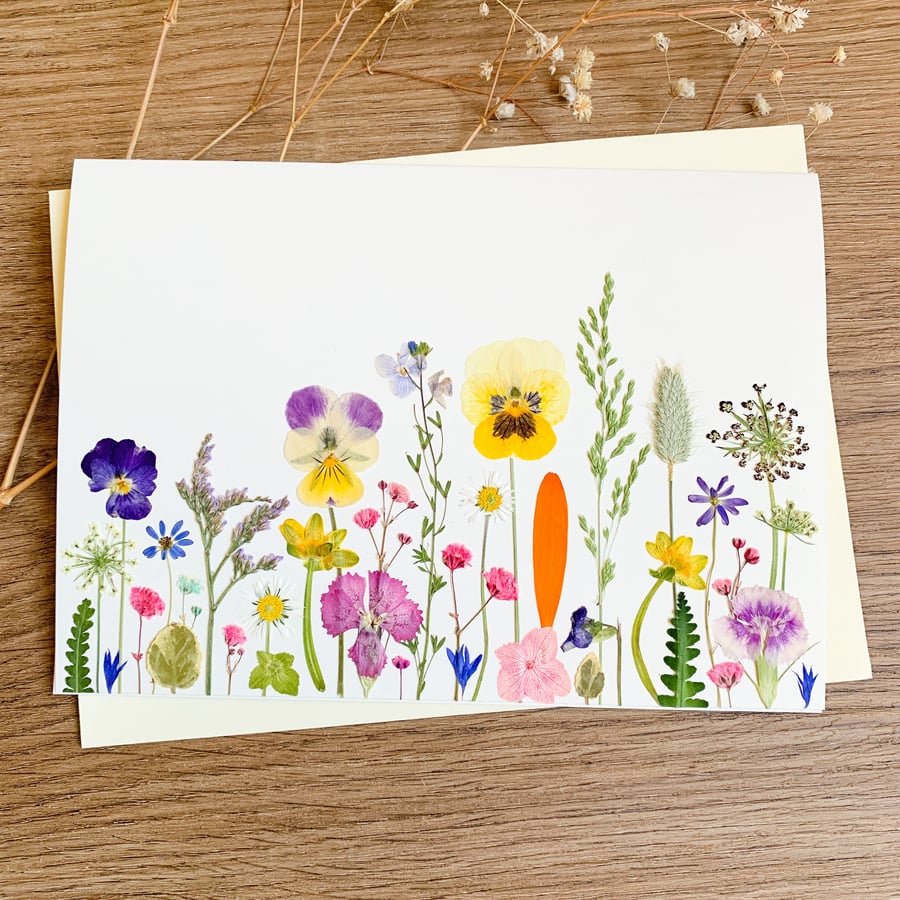 Real Pressed WildFlower Card Birthday card For Wife For Mum For Women For Granny