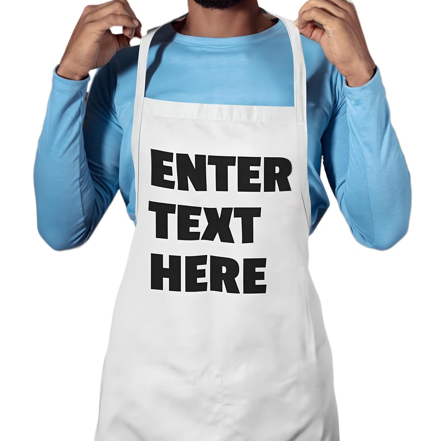Personalised Kitchen BBQ Apron - Plain Text Personalised Apron 