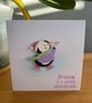 Modern Skating Penguin Christmas Card