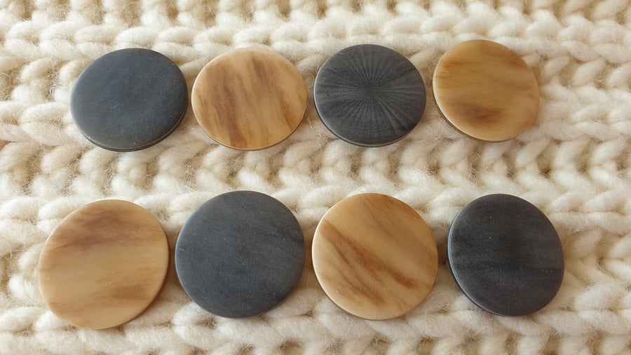 1 & 3 8" 34.5mm 54L Marbled Stone look Italian Buttons in 2 fantastic colours
