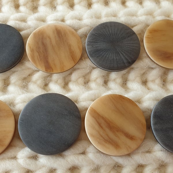 1 & 3 8" 34.5mm 54L Marbled Stone look Italian Buttons in 2 fantastic colours