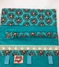 Floral jewellery wrap, Poppies jewellery roll, Handmade - Image 4