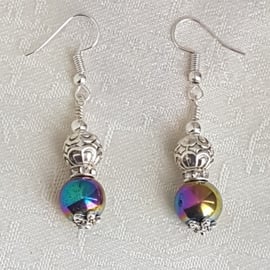 Gorgeous Rainbow Haematite and Fancy Bead Earrings