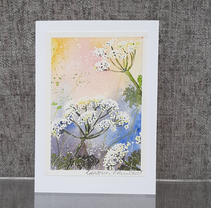 Cow Parsley. Blank Card. Original Painting 260147