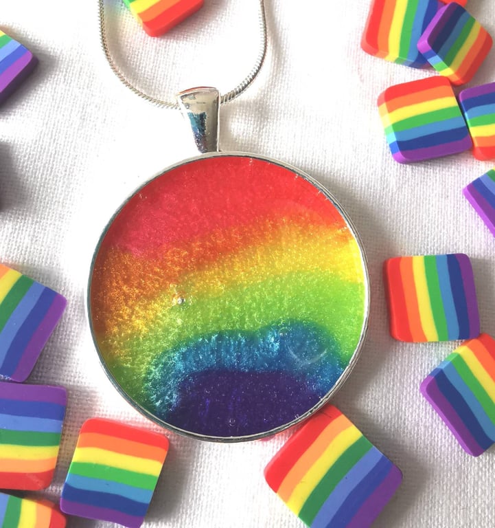 Rainbow Resin Pendant
