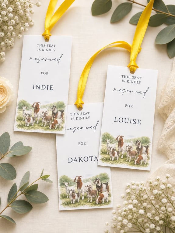 Personalised Reserved Seating Tags - Wedding Ceremony Chair Place Cards