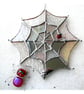 Spiders Web Suncatcher Stained Glass with Red Spider and Ladybird 046 - Image 1
