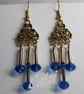 Blue Crystal Dangly Earrings - Image 1