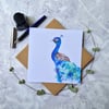 Peacock Card - Customisable Text