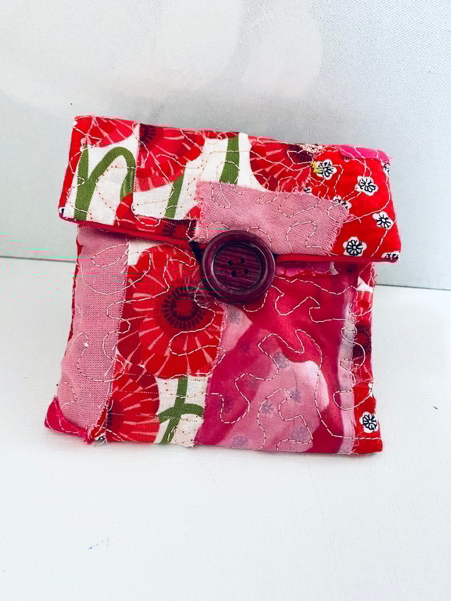 Pretty pink and practical fabric pouch 