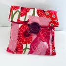  Pink fabric pouch, pretty and practical 