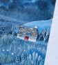 Welcome Home Cottage - Mixed media. Colourful. Unique. Moonlight. Mounted  - Image 10