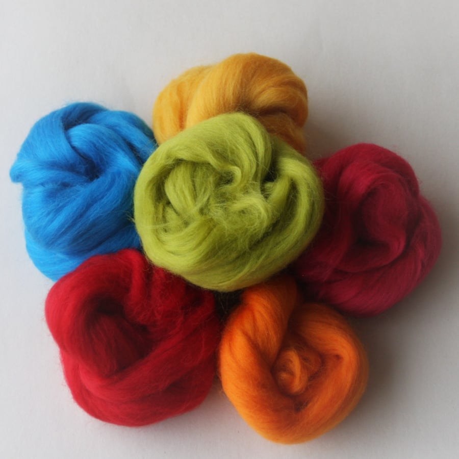 "Merino Brights" Wool Pack -  60g pack of Merino wool in vibrant colours