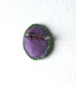 Brooch pin, oval, beaded, fabric, Edith - Image 3