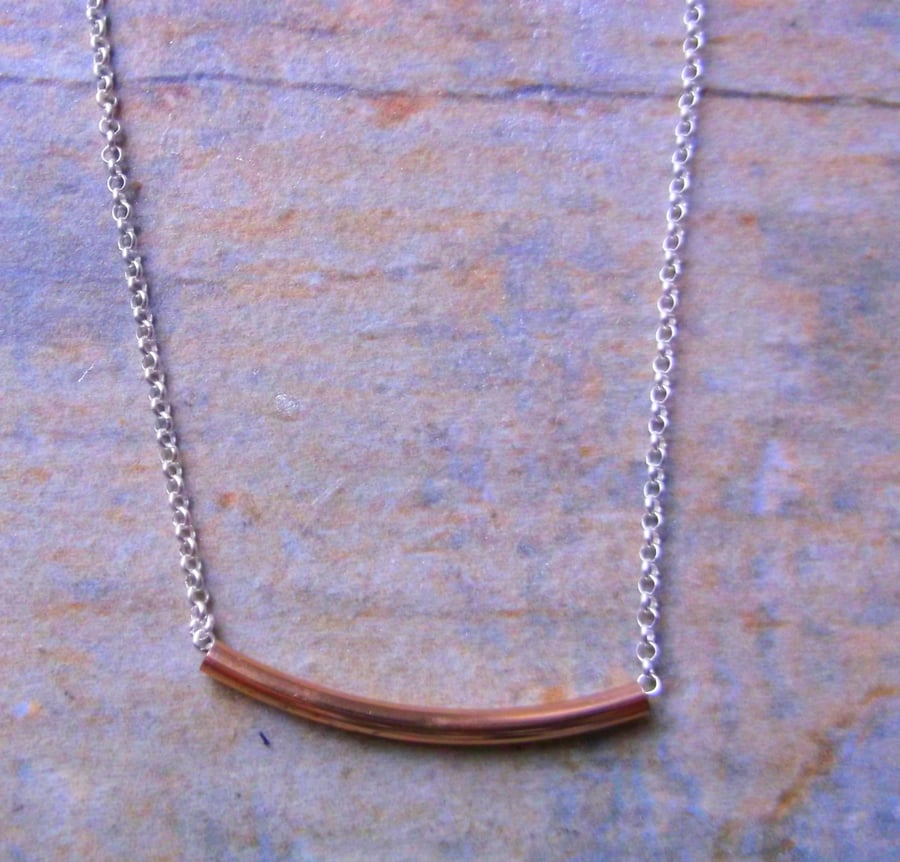 14K Rose Gold Filled Bar Necklace