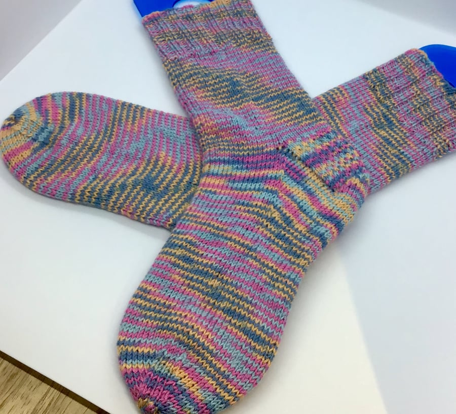 Hand Knit  Bamboo Socks Size uk 4-6  