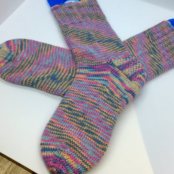 Hand Knit  Bamboo Socks Size uk 4-6  