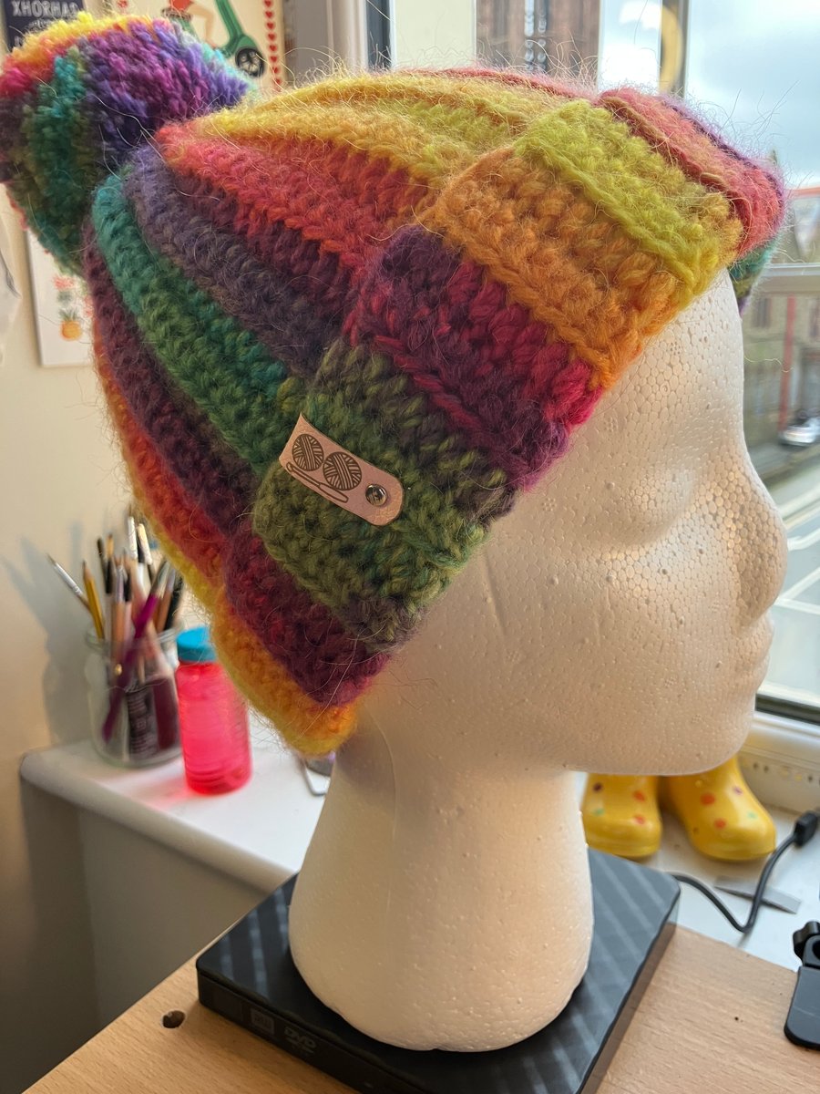 "Holiday Vibes" Crochet Beanie with Pompom