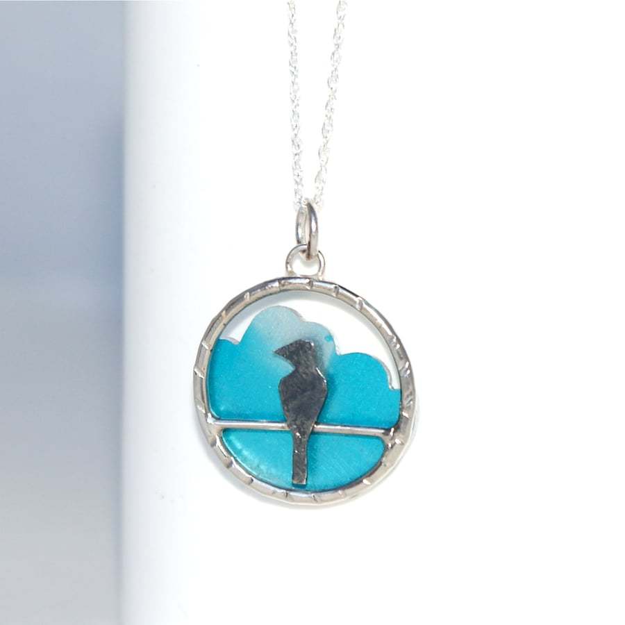 Bird on a wire necklace - small