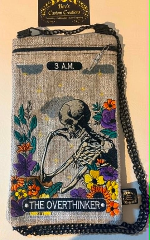 The Overthinker  Tarot Inspired Embroidered Bag