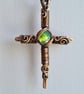 Green Dragon Scale Copper Cross Crucifix Pendant Necklace Gift Jewellery Jewelry - Image 2