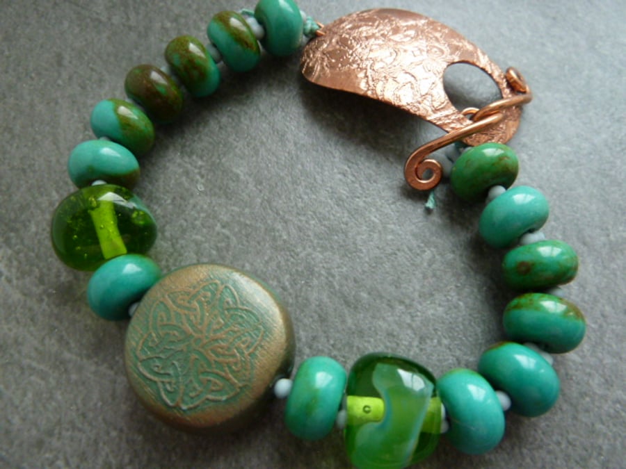 green celtic bracelet
