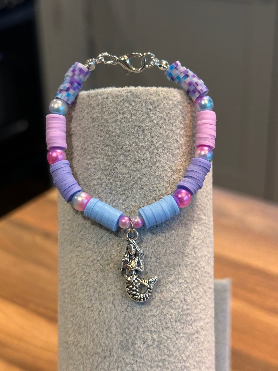 Unique Handmade bracelet with charms - beachy mermaid