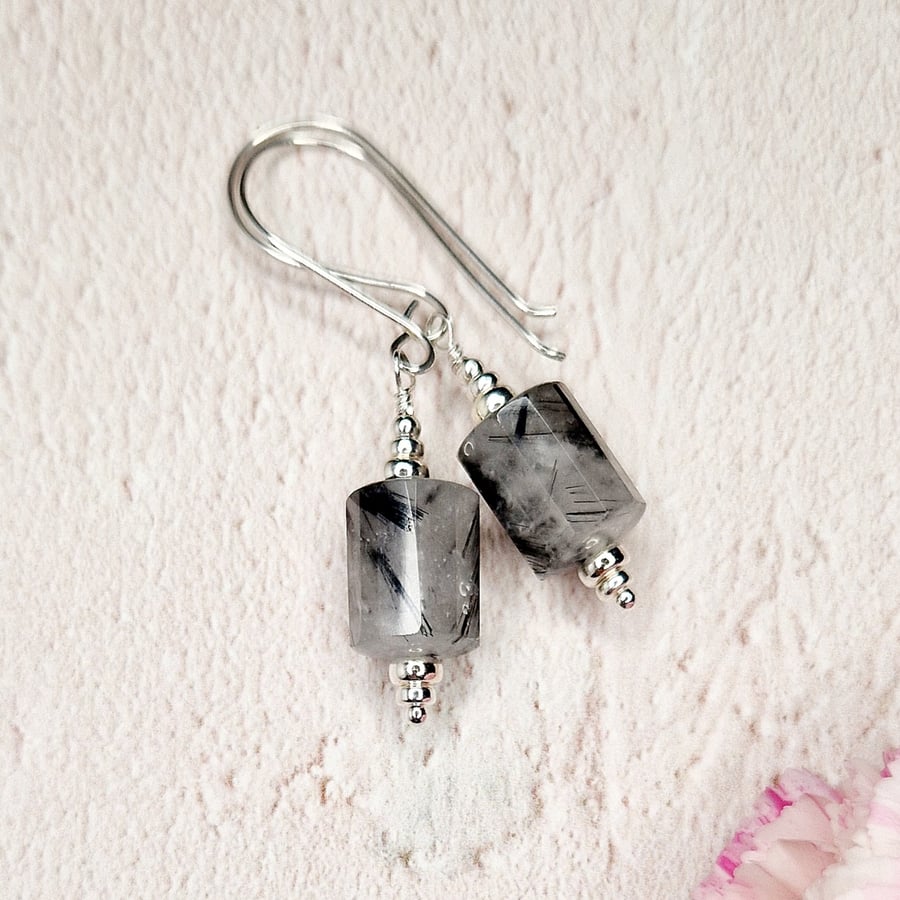 Tourmalinated Quartz Earrings