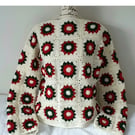 Handmade Crochet Jumper using crochet granny squares. 